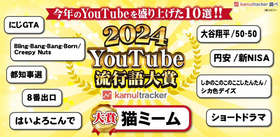 「2024年YouTube流行語大賞」発表！今年最も輝いたのは「猫ミーム」